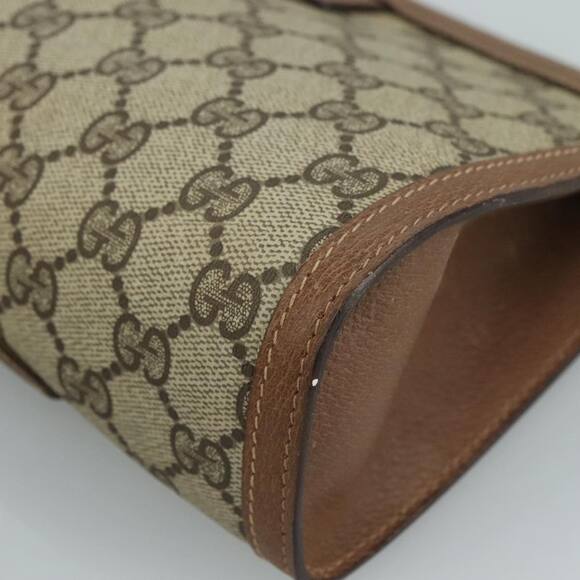 GUCCI GG Supreme Web Sherry Line Clutch Bag Pvc Beige Red 89 01 032 - Picture 9 of 16
